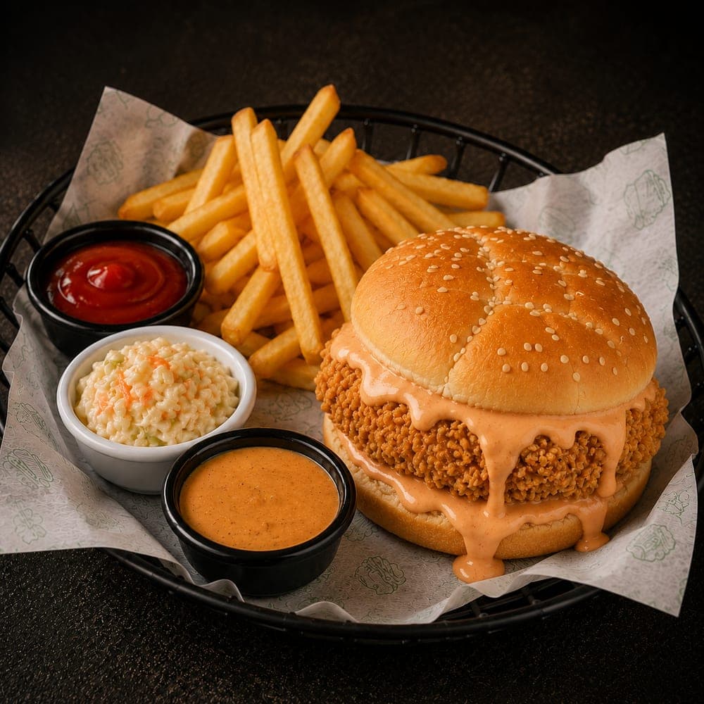 Chicken Zinger Burger with 1000 Island Sauce